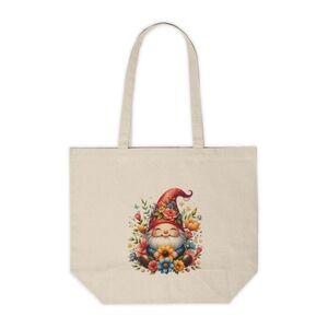 Spring Garden Gnome Custom Canvas Tote Bag